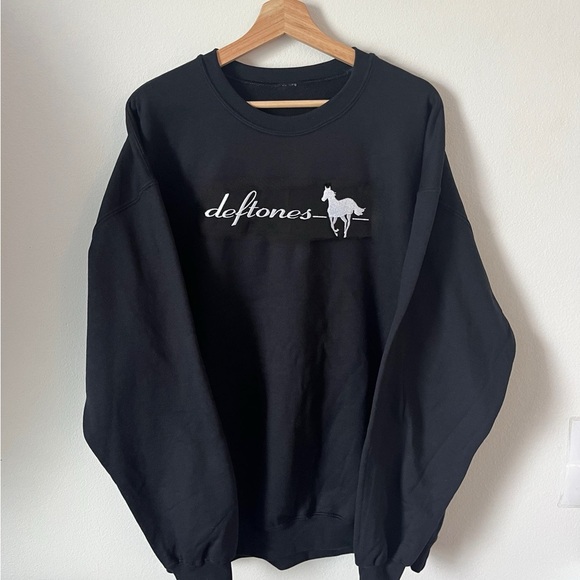 Black Deftones White Pony Tour Y2K 2000s Grunge Rock Band Crewneck - Picture 1 of 2
